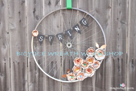 Spring Bicycle Wheel Wreath Workshop